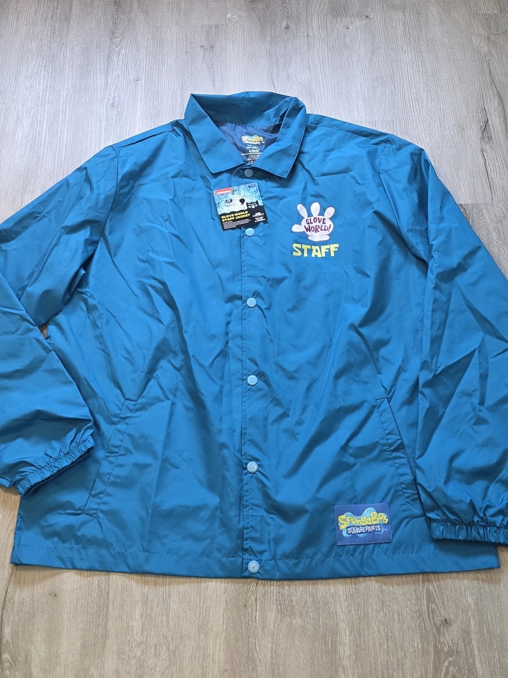 SpongeBob Squarepants Spring 2021 Glove World Jacket Windbreaker NEW SIZE Large